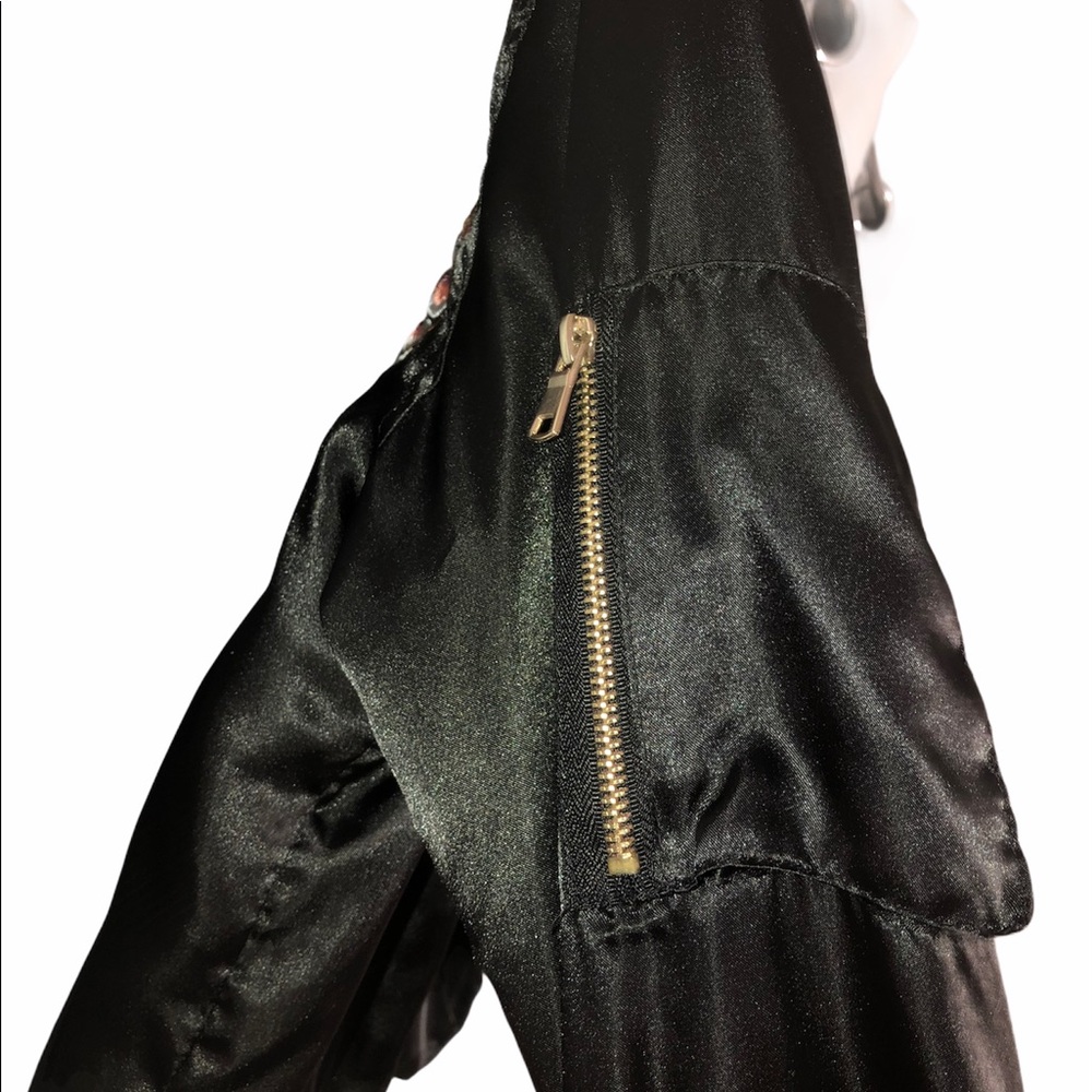 Embroidered bomber jacket w pockets - Picture 4 of 4